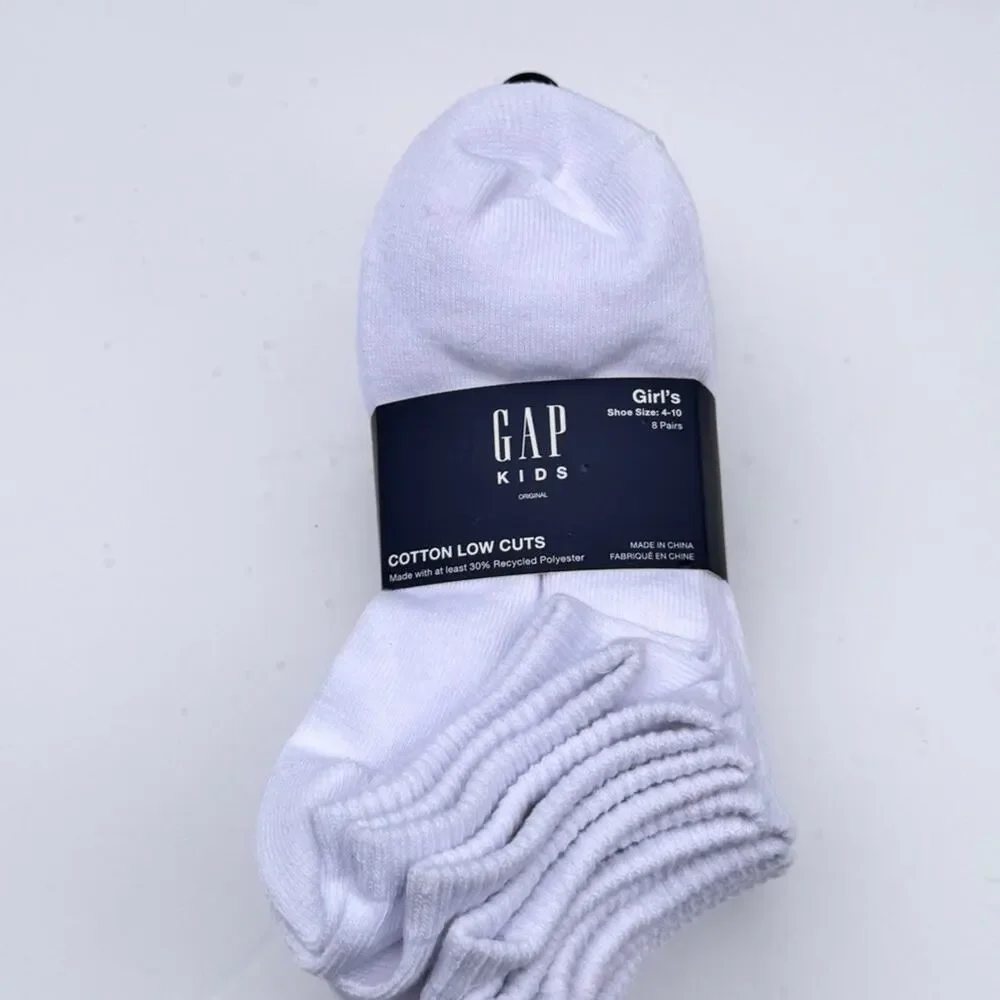 GAP Original Girls Low Cut Ankle Eight Pairs of Socks NWT Sz 4-10